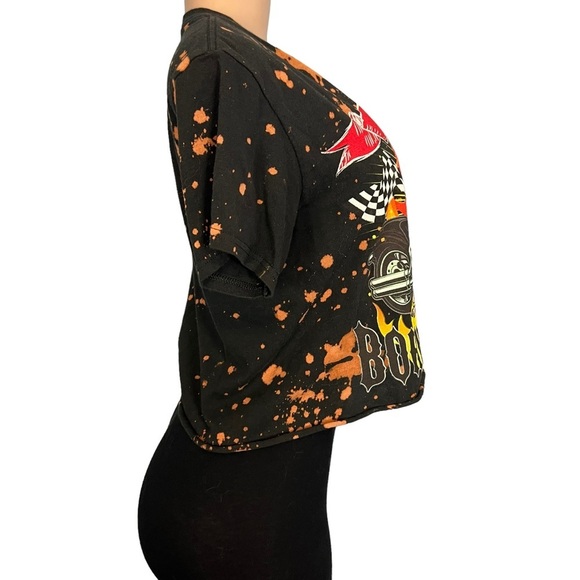 3/$30 🍂 Betty Boop Bettys Biker Born To Rule Motorcycle Cropped T Shirt - Picture 4 of 8